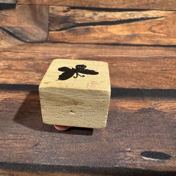 Butterfly Silhouette Rubber Stamp Wood Mounted Insect Nature Garden Craft Art - Picture 6 of 9